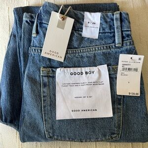 Good American Classic Blue Boyfriend Jeans